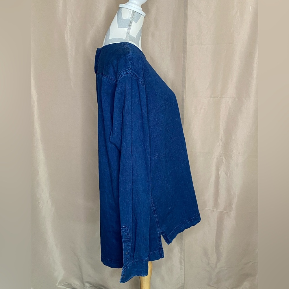 Shnayderman’s Denim Long Sleeve Top - Picture 3 of 9